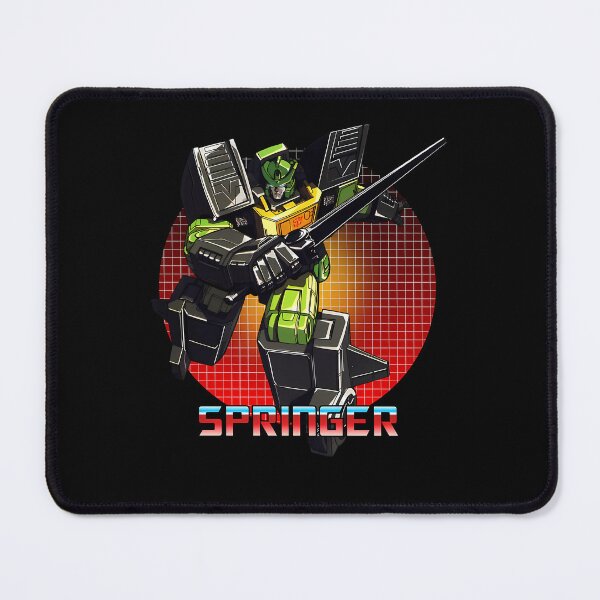 Item preview, Red Blue Leader Robot Holding Rifle Weapon On Grid Background designed and sold by VictoriaShar.