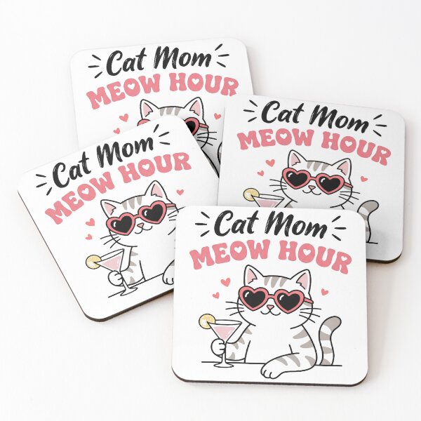 Item preview, Cat Mom Meow Hour Cocktail Cat designed and sold by The-design-sandbox.