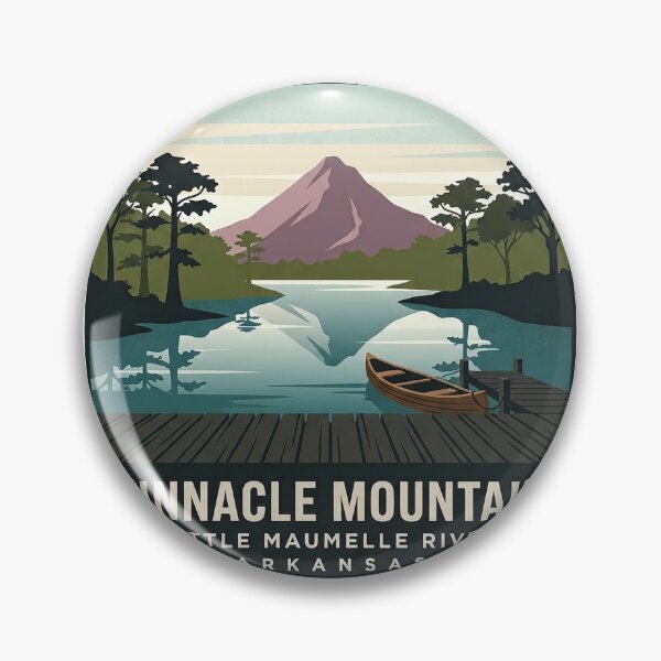 Item preview, Pinnacle Mountain Little Maumelle River Canoe Sticker Arkansas designed and sold by DetourDgn.