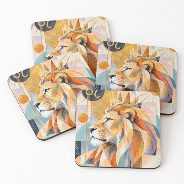 Item preview, Leo Zodiac Painting – Colourful Lion Astrology Artwork designed and sold by GalleryKauffeld.