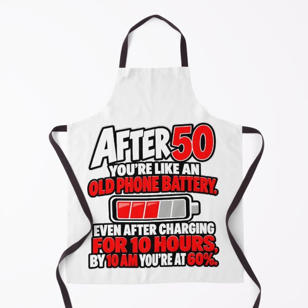 Item preview, After 50 – Old Phone Battery Humor designed and sold by PRINTIONAL.