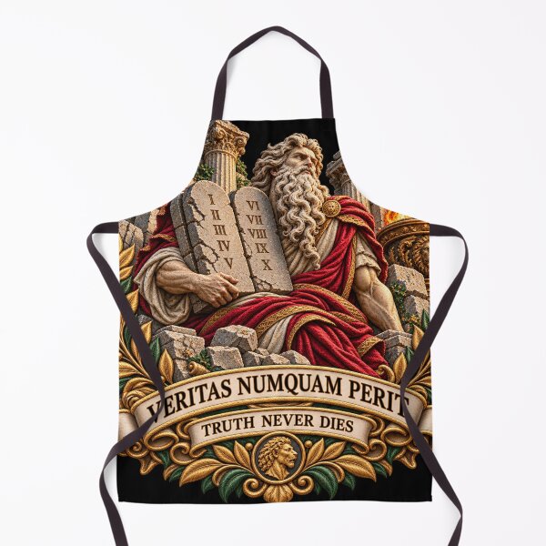 Item preview, Moses Ten Commandments Art – Veritas Numquam Perit “Truth Never Dies” Latin Motto designed and sold by Emoji Emblems.