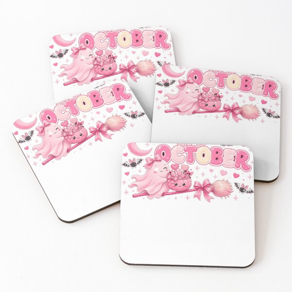 Item preview, It's October Cute Pink Halloween Ghost designed and sold by HappyVibration.