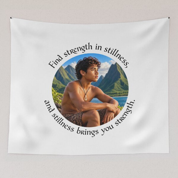 Item preview, Polynesian Mindfulness Proverb - Find strength in stillness | Pacific Art designed and sold by ShakaLife.org.