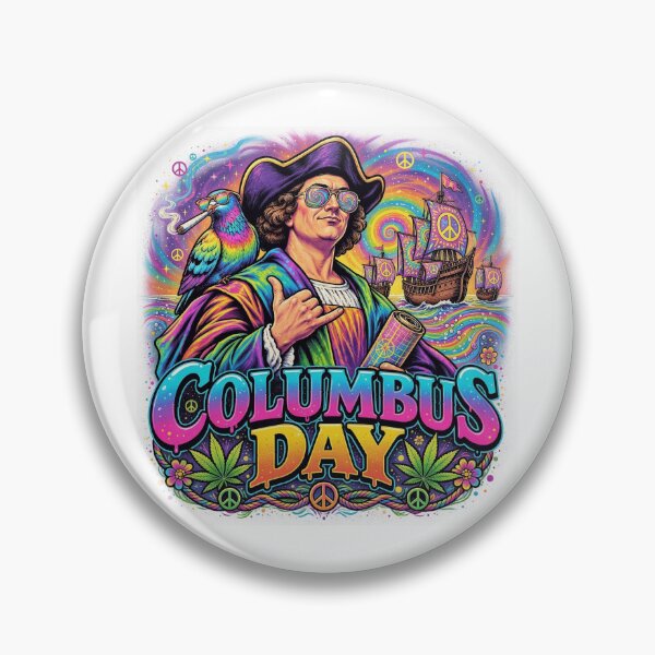 Item preview, Psychedelic Columbus Day Groovy Shaka Pirate designed and sold by Nela-&-Lena.