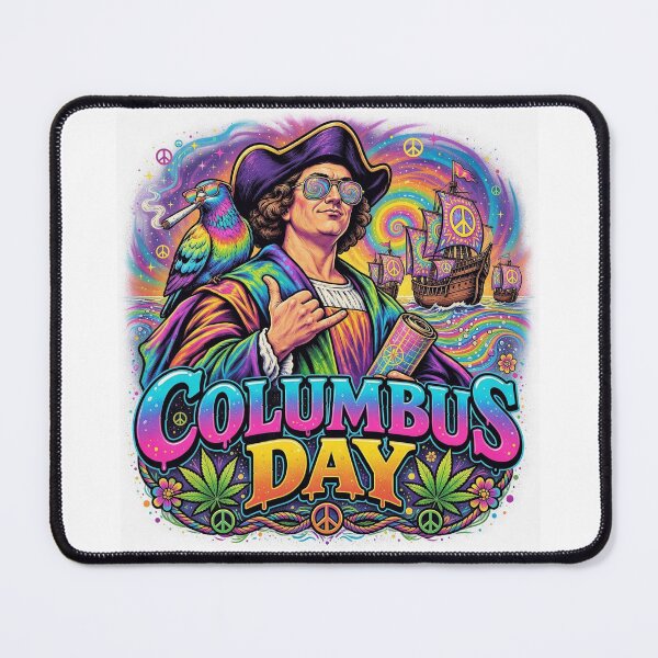 Item preview, Psychedelic Columbus Day Groovy Shaka Pirate designed and sold by Nela-&-Lena.