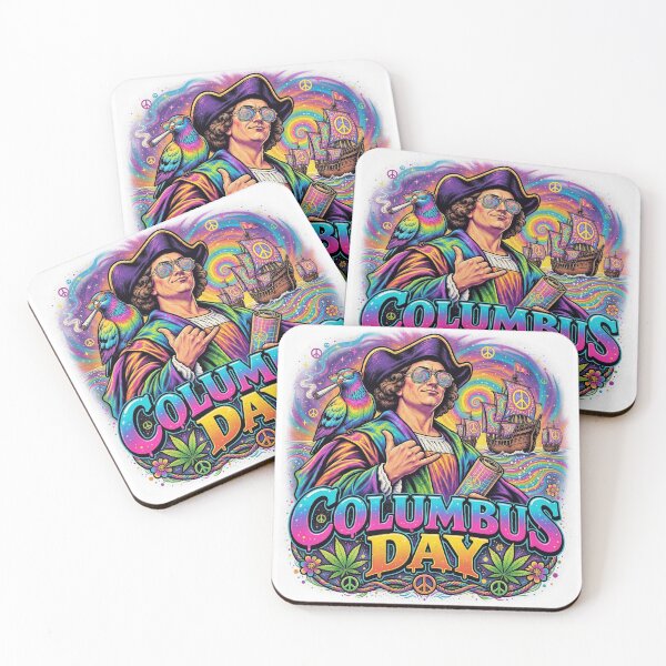 Item preview, Psychedelic Columbus Day Groovy Shaka Pirate designed and sold by Nela-&-Lena.