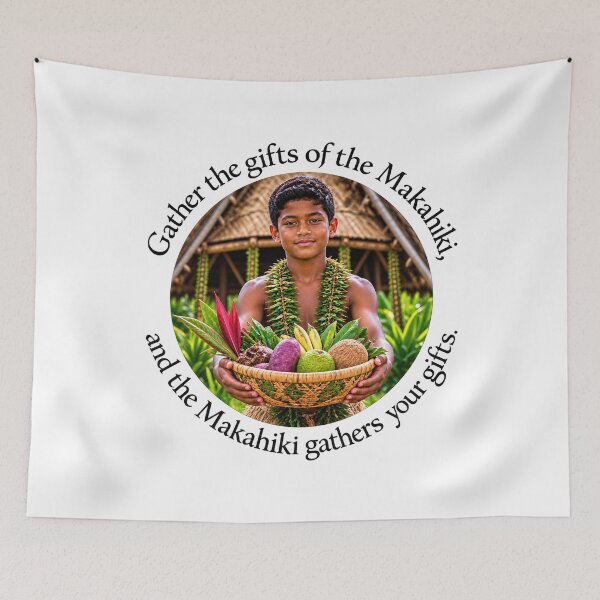 Item preview, Hawaii Joy Proverb - Gather the gifts of the Makahiki | Pacific Art designed and sold by ShakaLife.org.