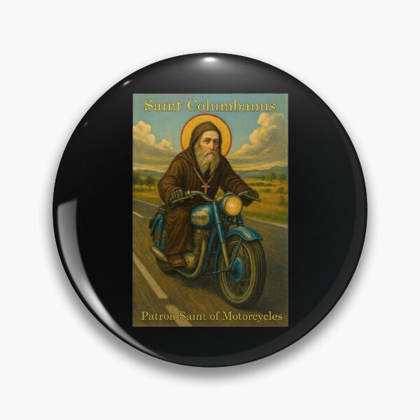 Item preview, St Columbanus Patron Saint of Motorcyclists Motorcycles  designed and sold by geronkagogo.