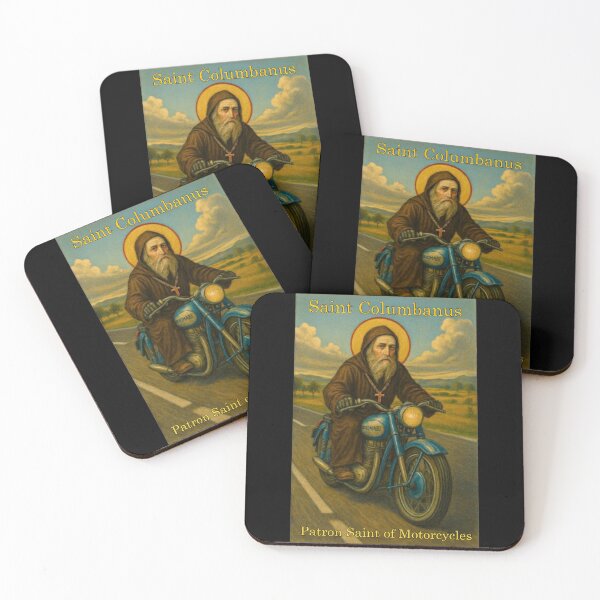 Item preview, St Columbanus Patron Saint of Motorcyclists Motorcycles  designed and sold by geronkagogo.