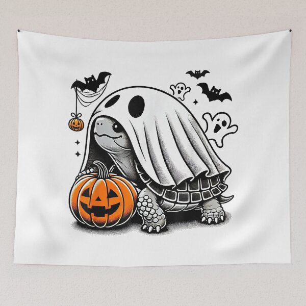 Item preview, Halloween Turtle Ghost Pumpkin Costume Terrapin Tortoise  designed and sold by Suzu Comena.