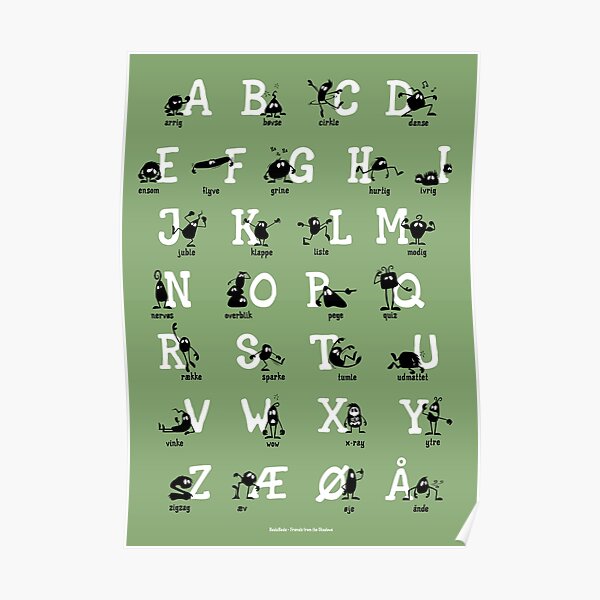 Alfabet - Grøn Poster