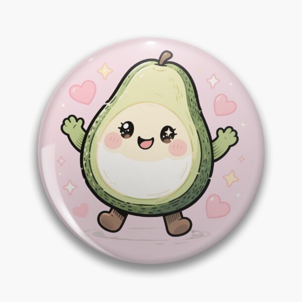 Item preview, Cute Kawaii Avocado Love Pink Hearts Design designed and sold by LenNo9881.