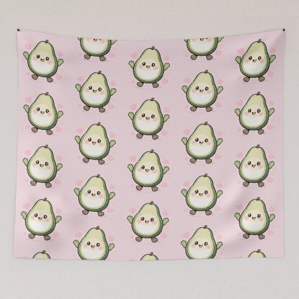Item preview, Cute Kawaii Avocado Love Pink Hearts Design designed and sold by LenNo9881.