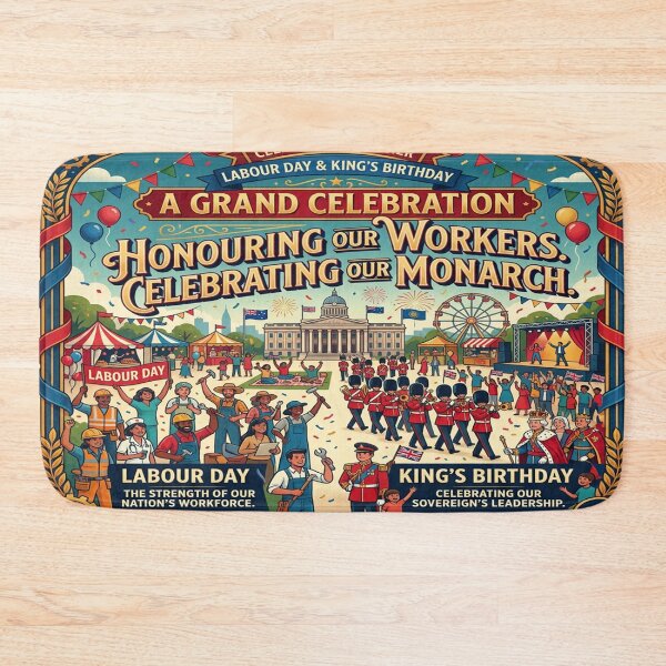 Item preview, Dual Celebration Poster for Labour Day and King's Birthday designed and sold by Solomon-Ent-144.