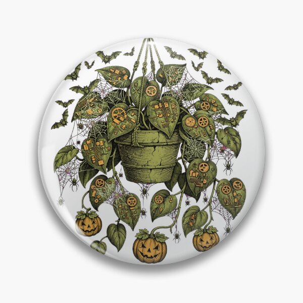 Item preview,  Spooky Pothos Halloween - Haunted Hanging Plant with Spiders Bats and Webs designed and sold by Aisha Reda.
