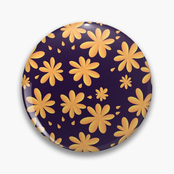 Item preview, Golden Marigold Floral Pattern on Purple designed and sold by atanemoia.