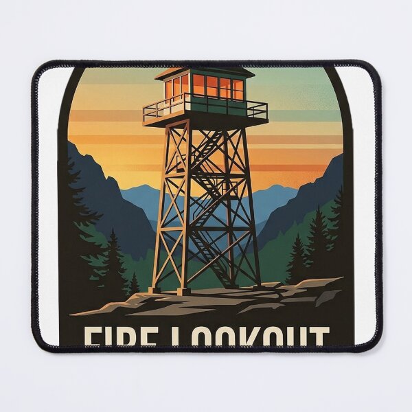 Item preview, Fire Lookout Tower Sticker - Vintage WPA Forest Service Summit Badge designed and sold by DetourDgn.