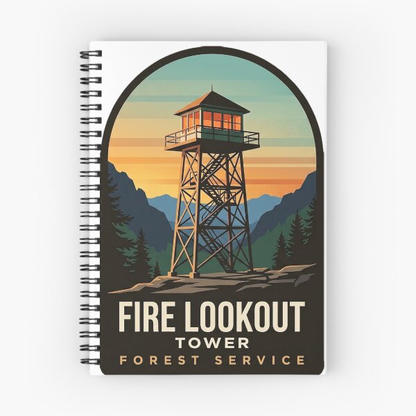Item preview, Fire Lookout Tower Sticker - Vintage WPA Forest Service Summit Badge designed and sold by DetourDgn.
