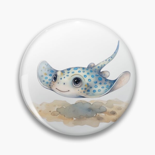 Item preview, Adorable Cute Stingray Ocean Watercolour Illustration designed and sold by made by Golightly x.