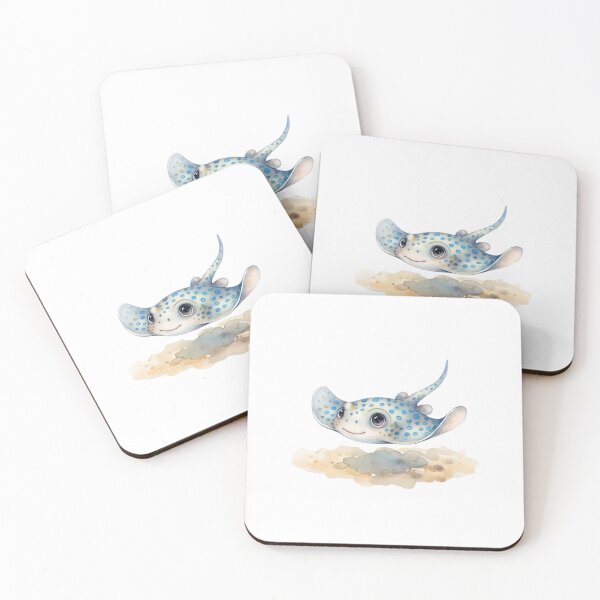 Item preview, Adorable Cute Stingray Ocean Watercolour Illustration designed and sold by made by Golightly x.