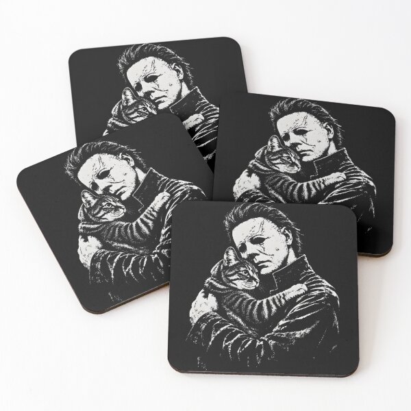 Item preview, Michael Myers Holding A Cute Cat Funny Halloween Horror  designed and sold by Krishmarakris.