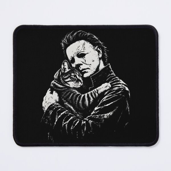 Item preview, Michael Myers Holding A Cute Cat Funny Halloween Horror designed and sold by Krishmarakris.