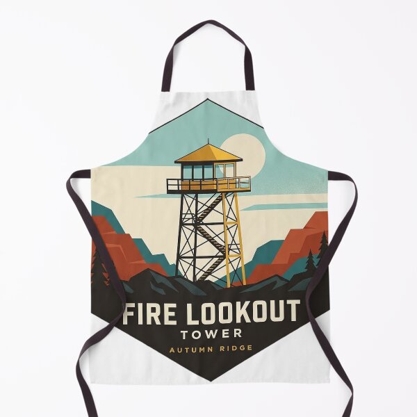 Item preview, Fire Lookout Tower Sticker - Modern Retro Geometric Autumn Ridge Hexagon designed and sold by DetourDgn.