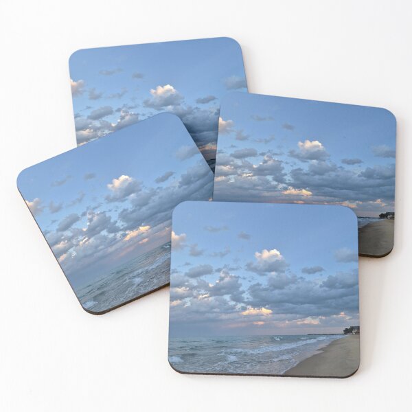 Item preview, Serene Ocean Beach and Cloudy Sky Greeting Card of Calm Sea Waves Sandy Beach Nature Photography designed and sold by Ingr1d-M3deea.