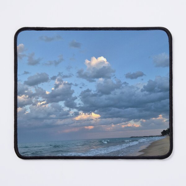 Item preview, Serene Ocean Beach and Cloudy Sky Greeting Card of Calm Sea Waves Sandy Beach Nature Photography designed and sold by Ingr1d-M3deea.