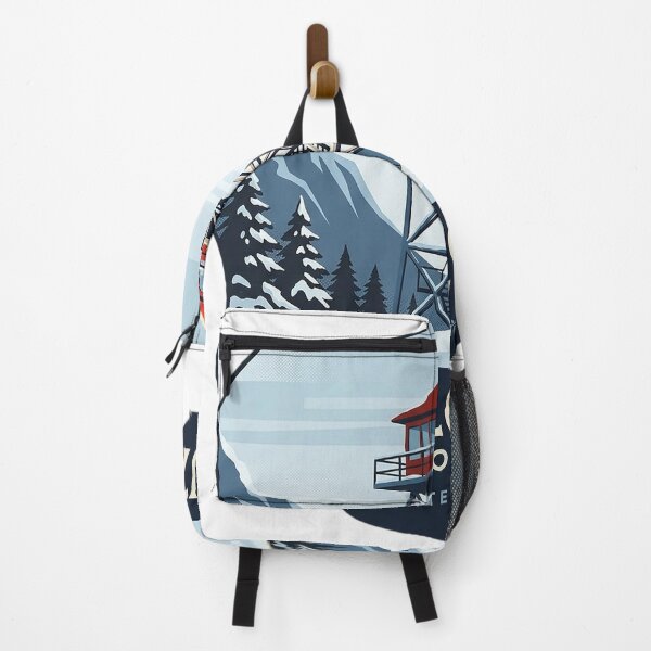 Item preview, Snowy Fire Lookout Tower Sticker - Heraldic Crest Winter Mountain Decal designed and sold by DetourDgn.