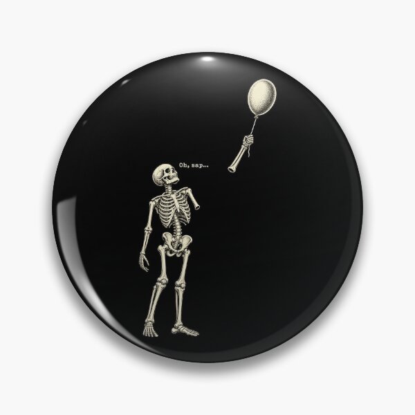Item preview, Skeleton Detached Arm Floating Balloon Vintage Etching Print designed and sold by Aqouiatiqe.