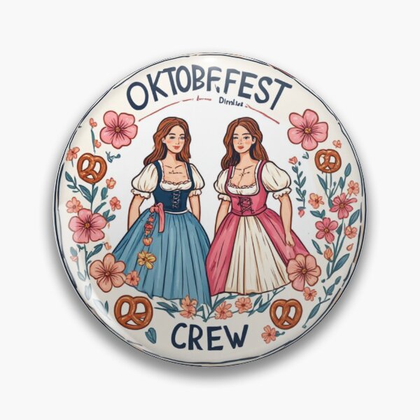 Item preview, Oktoberfest Dirndl Crew Floral Bavarian Emblem designed and sold by Digital Design Art.