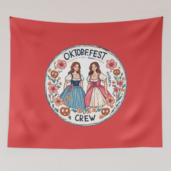 Item preview, Oktoberfest Dirndl Crew Floral Bavarian Emblem designed and sold by Digital Design Art.