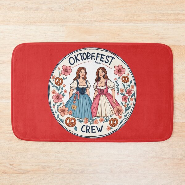 Artikelvorschau, Oktoberfest Dirndl Crew Floral Bavarian Emblem entworfen und verkauft von Digital Design Art.