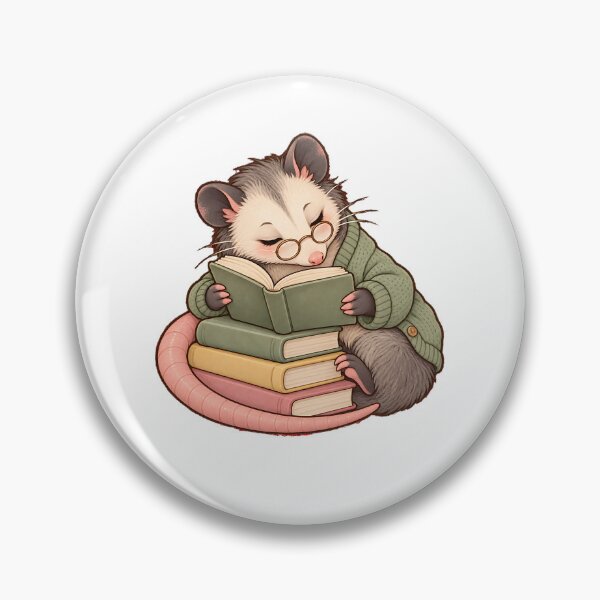 Item preview, Cute Reading Opossum with Books designed and sold by naragon4289.