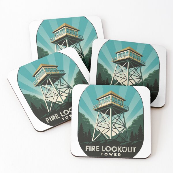 Item preview, Fire Lookout Tower Art Deco Sticker - Clear Skies Oval Emblem Decal designed and sold by DetourDgn.