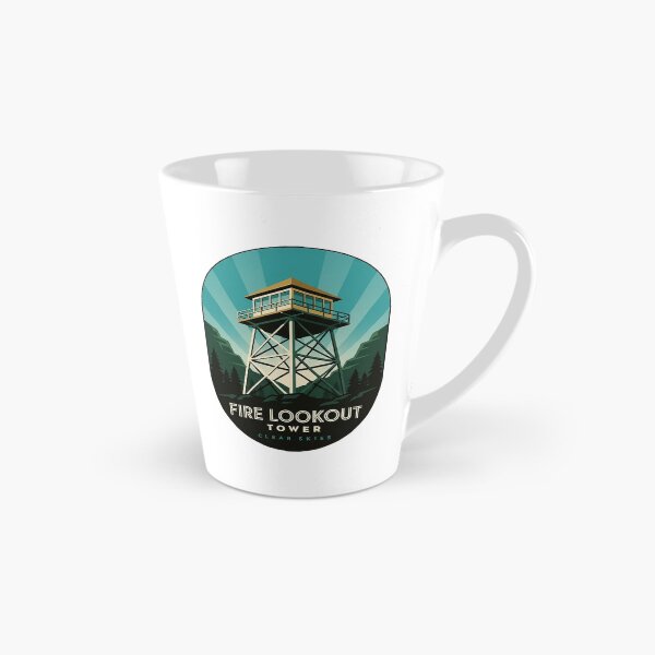 Item preview, Fire Lookout Tower Art Deco Sticker - Clear Skies Oval Emblem Decal designed and sold by DetourDgn.