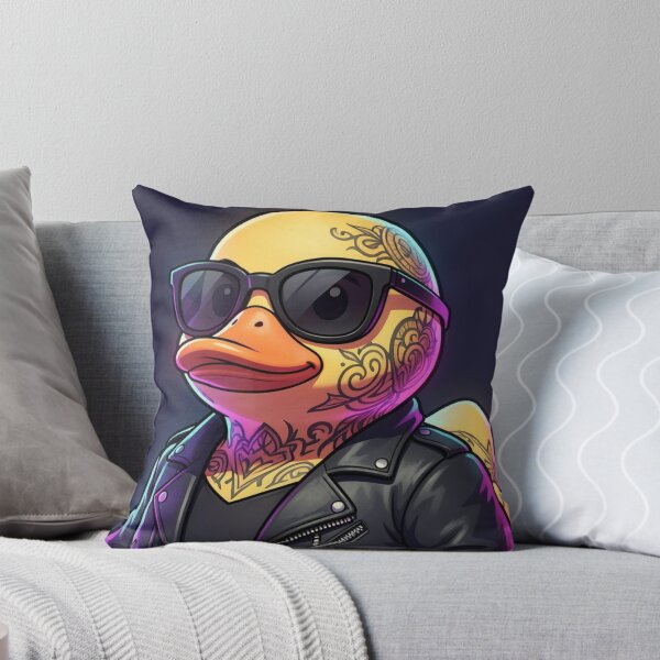 Item preview, Bikie Rubber Duck with Tattoos and Leather Jacket designed and sold by Creepy Princess Creations.