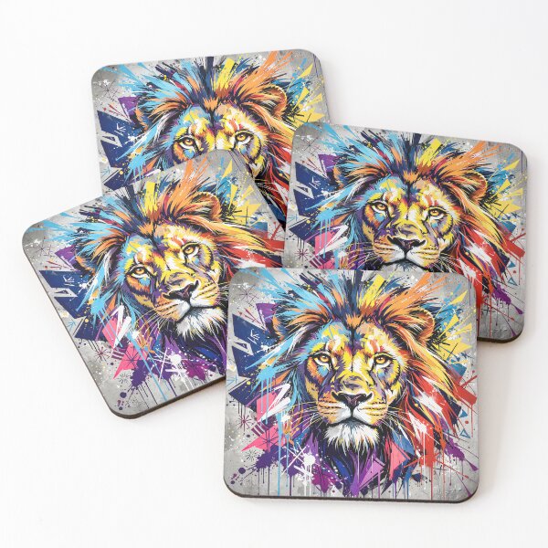 Item preview, Colorful Graffiti Lion Portrait - Urban Wildlife Street Art designed and sold by Marcu Ioachim.