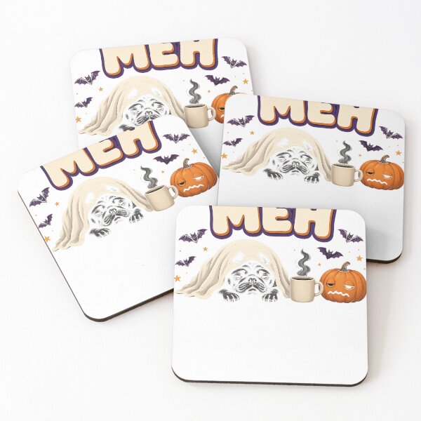 Item preview, Meh Lazy Pug Ghost Halloween designed and sold by HappyVibration.
