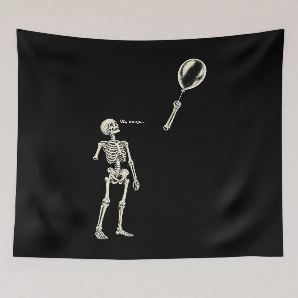 Item preview, Skeleton Detached Arm Floating Balloon Minimalist Art artwork designed and sold by Felinefinesse.