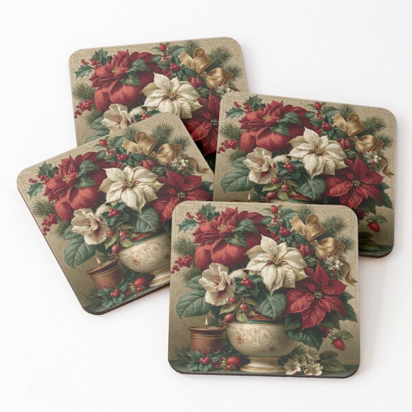 Item preview, Victorian Christmas Poinsettia Floral Arrangement designed and sold by Hoity-Toity.