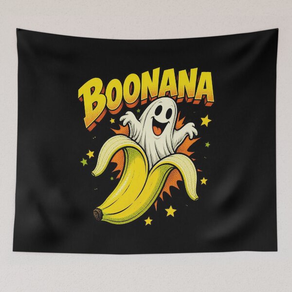 Item preview, Boonana Banana Ghost 90s Comic Pop Art Halloween Artwork designed and sold by yassin-stags.