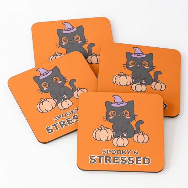 Item preview, Spooky and Stressed - Kawaii Black Cat designed and sold by Visual Dept..