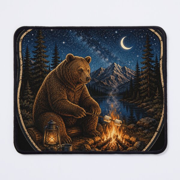 Item preview, Bear Camping Under Moonlight designed and sold by ASWIN STUDIO.