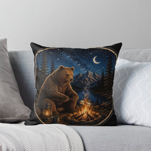Item preview, Bear Camping Under Moonlight designed and sold by ASWIN STUDIO.