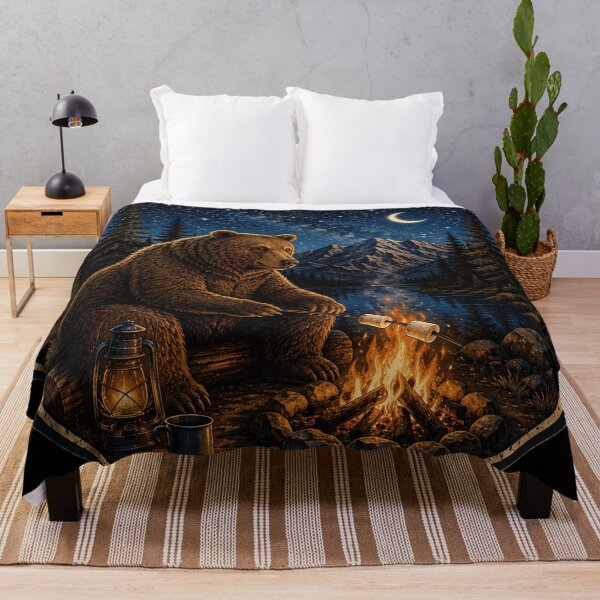 Item preview, Bear Camping Under Moonlight designed and sold by ASWIN STUDIO.