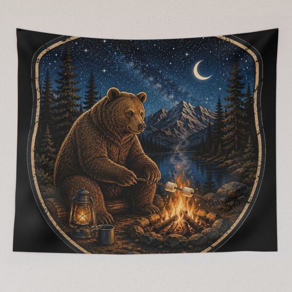 Item preview, Bear Camping Under Moonlight designed and sold by ASWIN STUDIO.