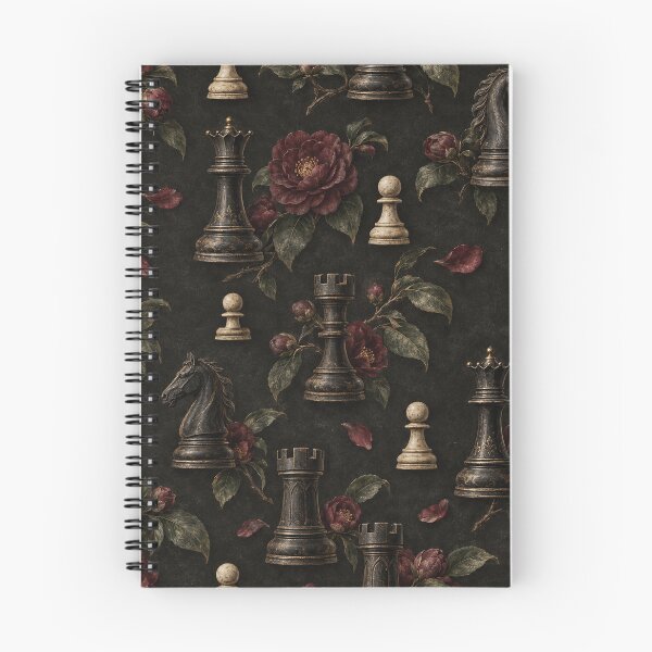 Item preview, Dark Academy - The Last Chess Game – Victorian Chess Pieces and Dark Camellias designed and sold by Lichtisign.